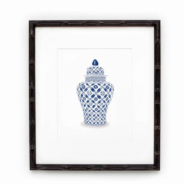 Blue And White Ginger Jar Print #1, Blue And White Wall Art for wholesale by Art and Soul