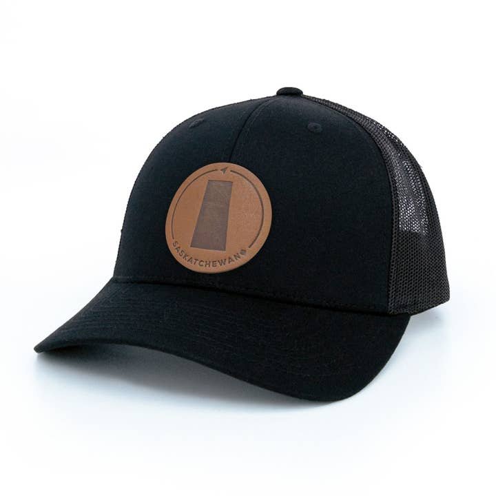 Saskatchewan Leather Patch Trucker Hat for wholesale by Byward Outfitters