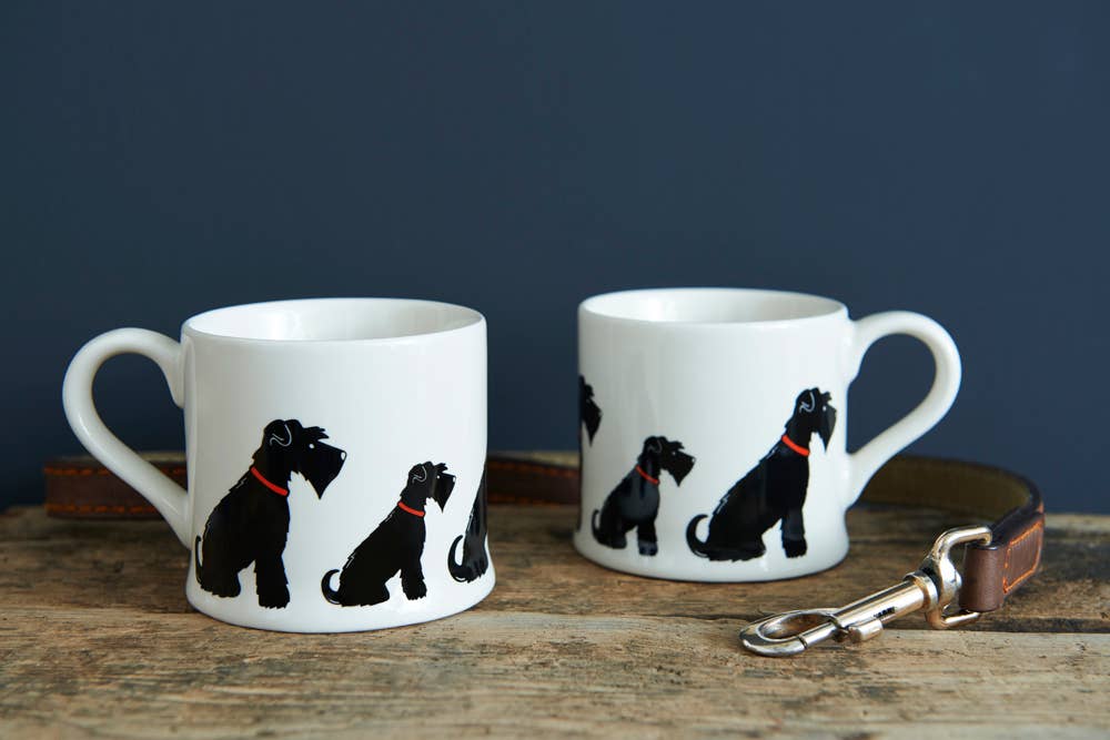 Sweet William Designs – Großhandel Kaffeebecher – Mischievous Mutts Hundebecher, Schnauzer, Schwarz2