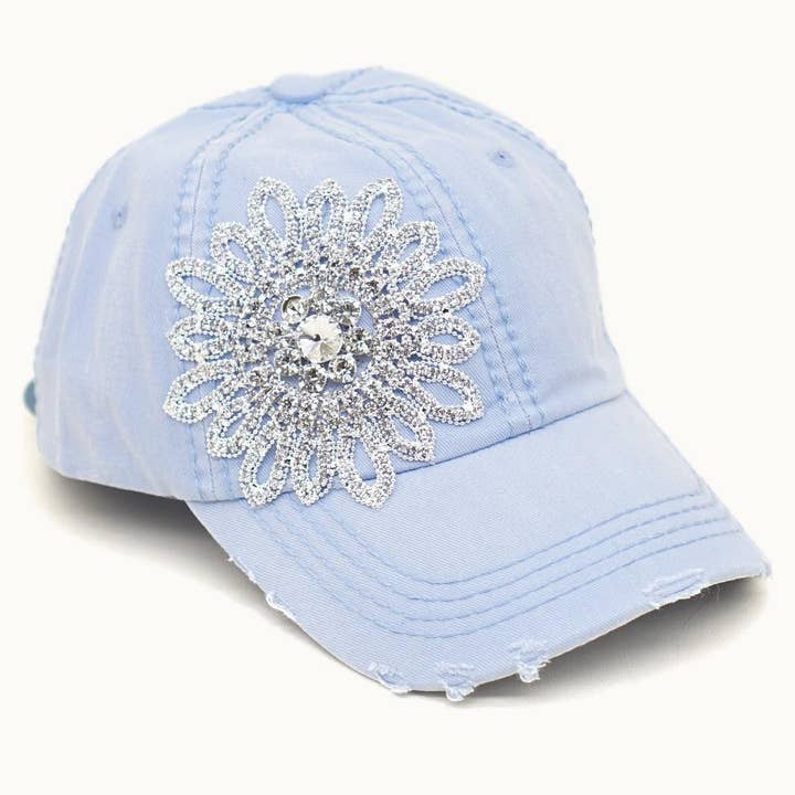 Olive & Pique - Wholesale Baseball Cap - Women's - Sunflower Bejeweled Glitz Cap, Adjustable7
