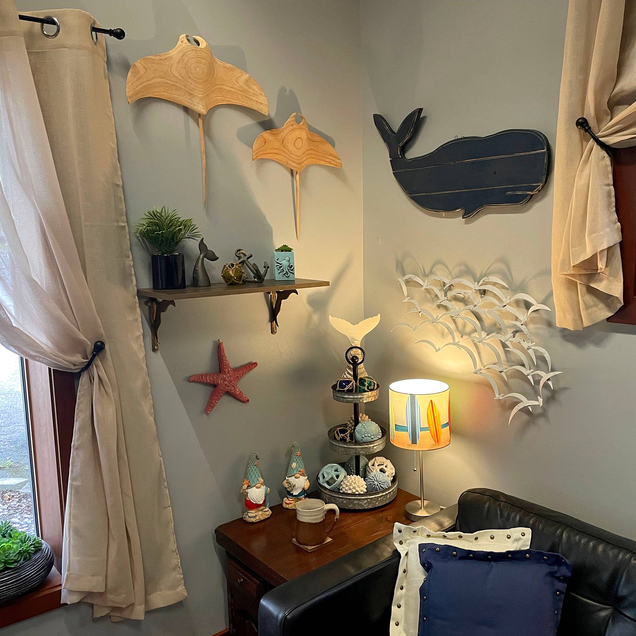 Zeckos – wholesale Accent/desk lamp – Surfboard Beach Stainless Steel Accent Lamp Decorative Shade4