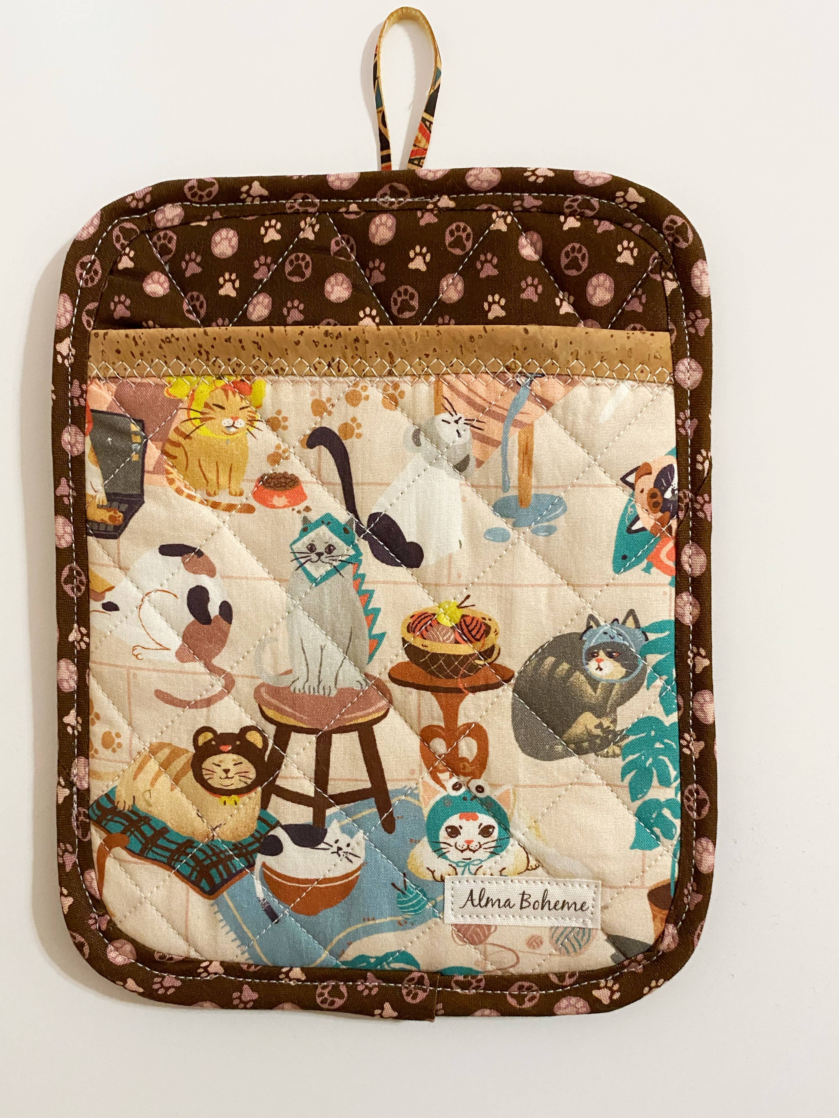 Alma Boheme Handmade - Wholesale Ovenwant/pothouder - Duurzame pannenlap van kurk en katoen met zakje33