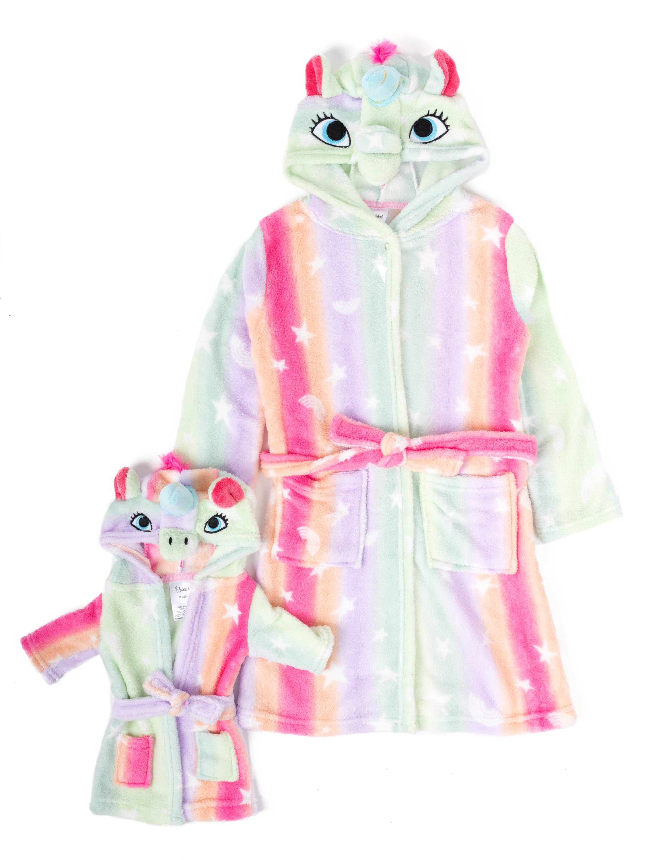 Leveret Pajamas - Wholesale Robe - Kids - Kids Girl & Doll Fleece Hooded Robe10