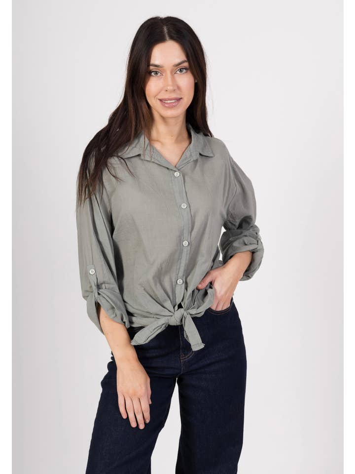 LINEN & COTTON HOUSE – wholesale Tröja med knappar – Dam – BUNDEN BOMULLSSKJORTA 42602 20