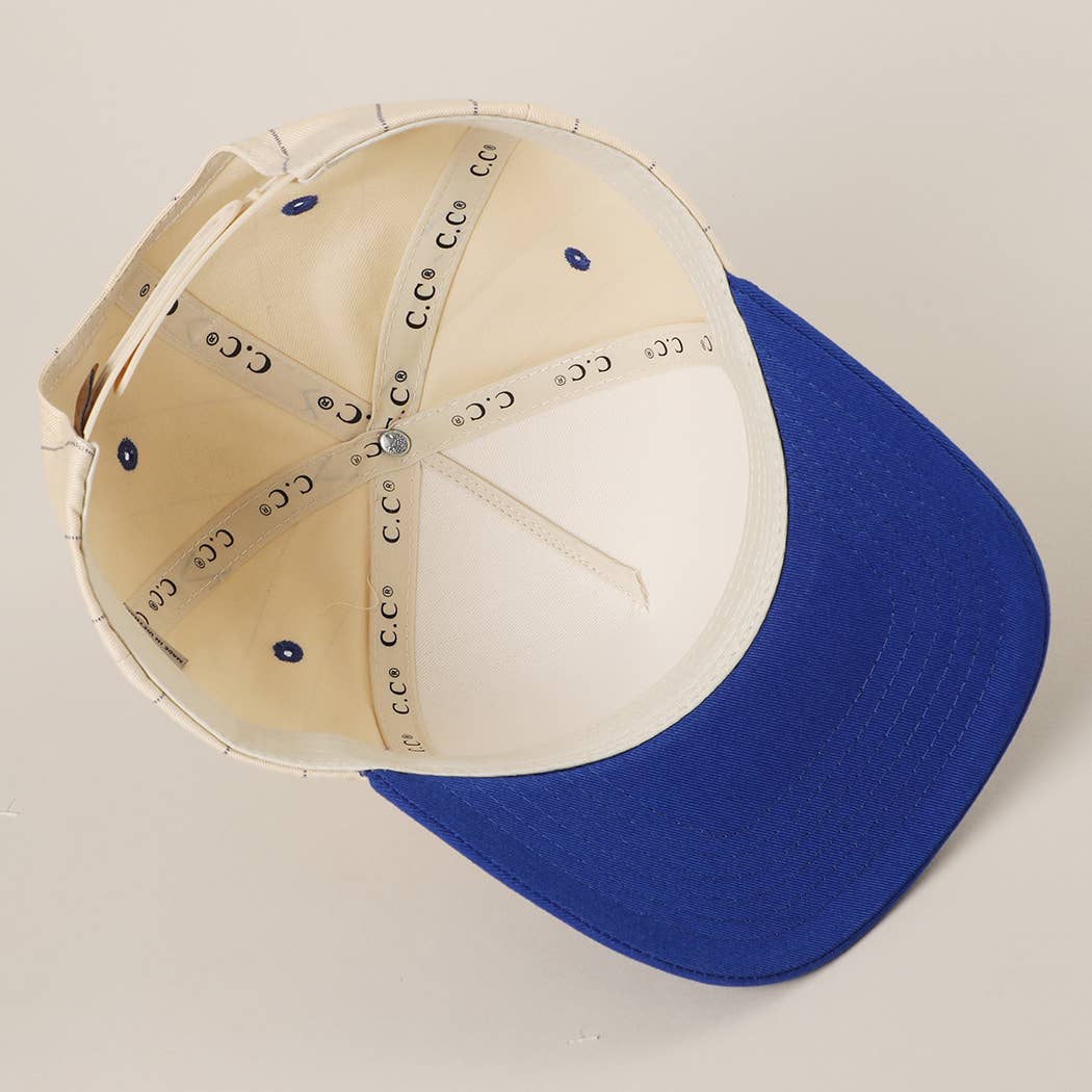 Fashion City - Wholesale Trucker Hat - Unisex - Two-Tone Pinstripe Canvas Trucker Hat11