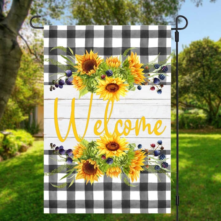 Drapeau Welcome Garden pour la vente par Smile Graphics and Design