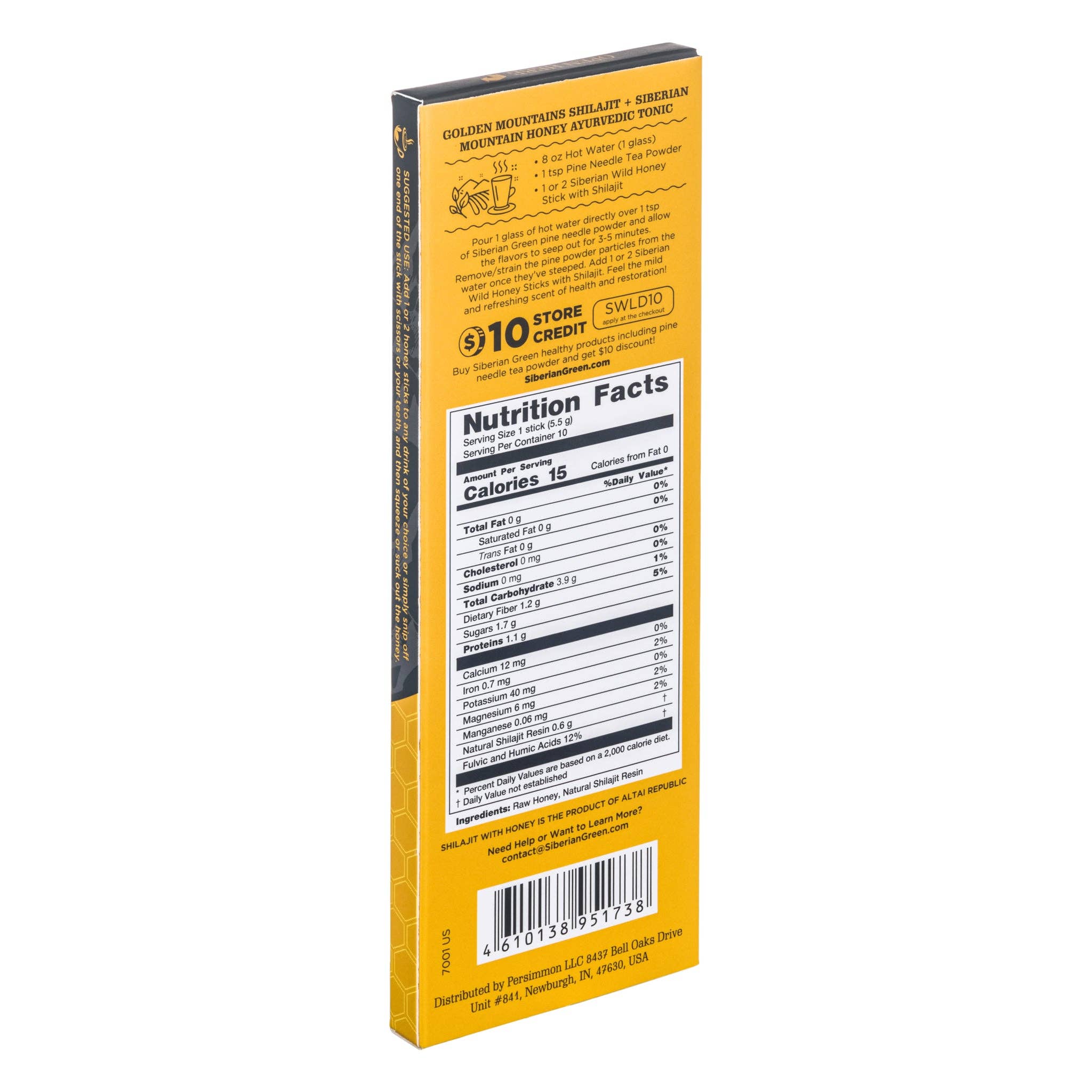 SiberianGreen - Wholesale Healing Salve/Balm/Cream - 12% Shilajit Honey Sticks - 10-Pack Natural Immune and Energy Restorers4