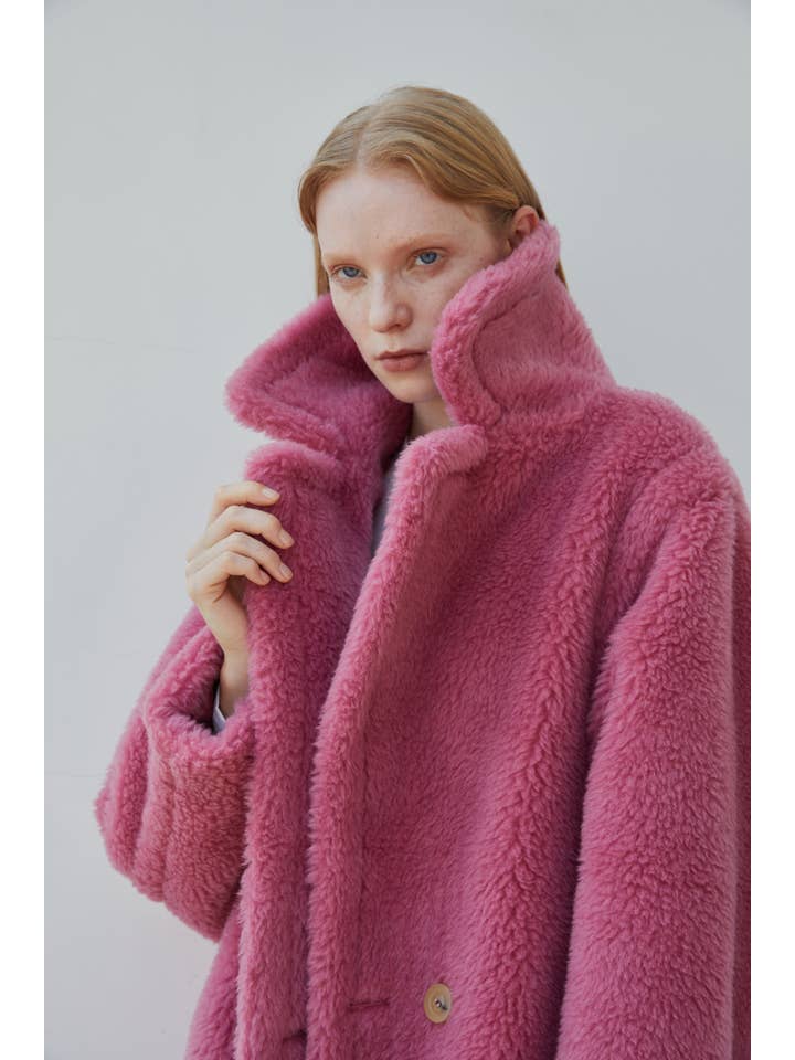 Pink The Teddy Coat for wholesale on Faire