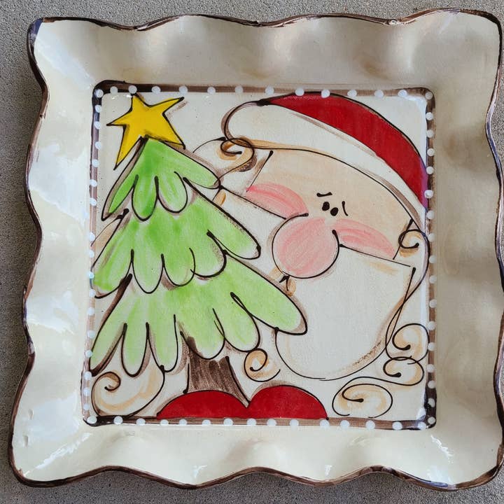 Square Platter (Santa Tree) for wholesale by Heartfelt Traditions