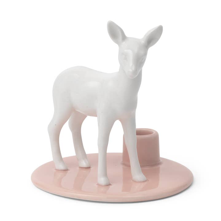 Sweet Stories Standing fawn candlestick Rose for wholesale by Dottir Nordic Design
