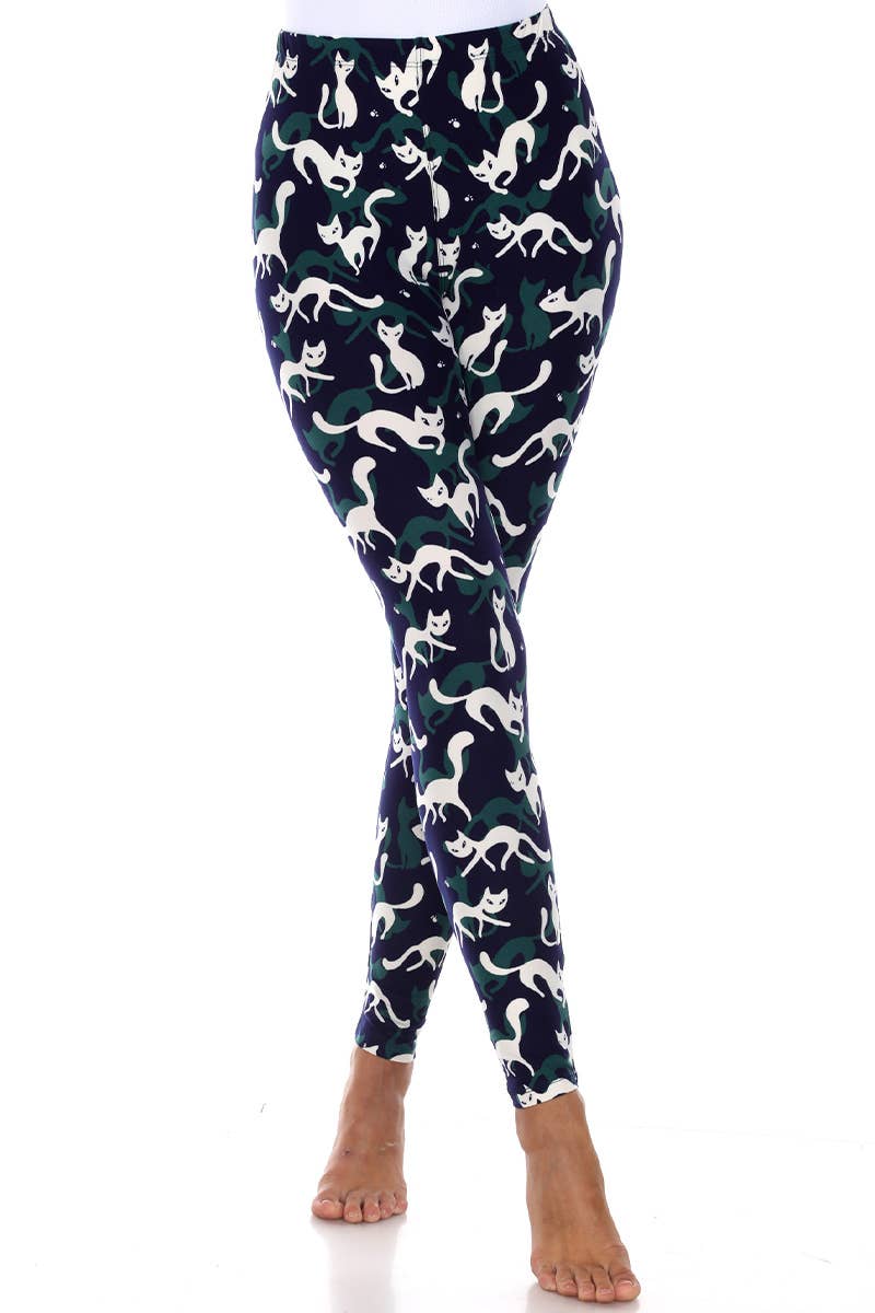 WHITE MARK - Wholesale Leggings - Dames - Superzachte legging met hoge taille met kattenprint7