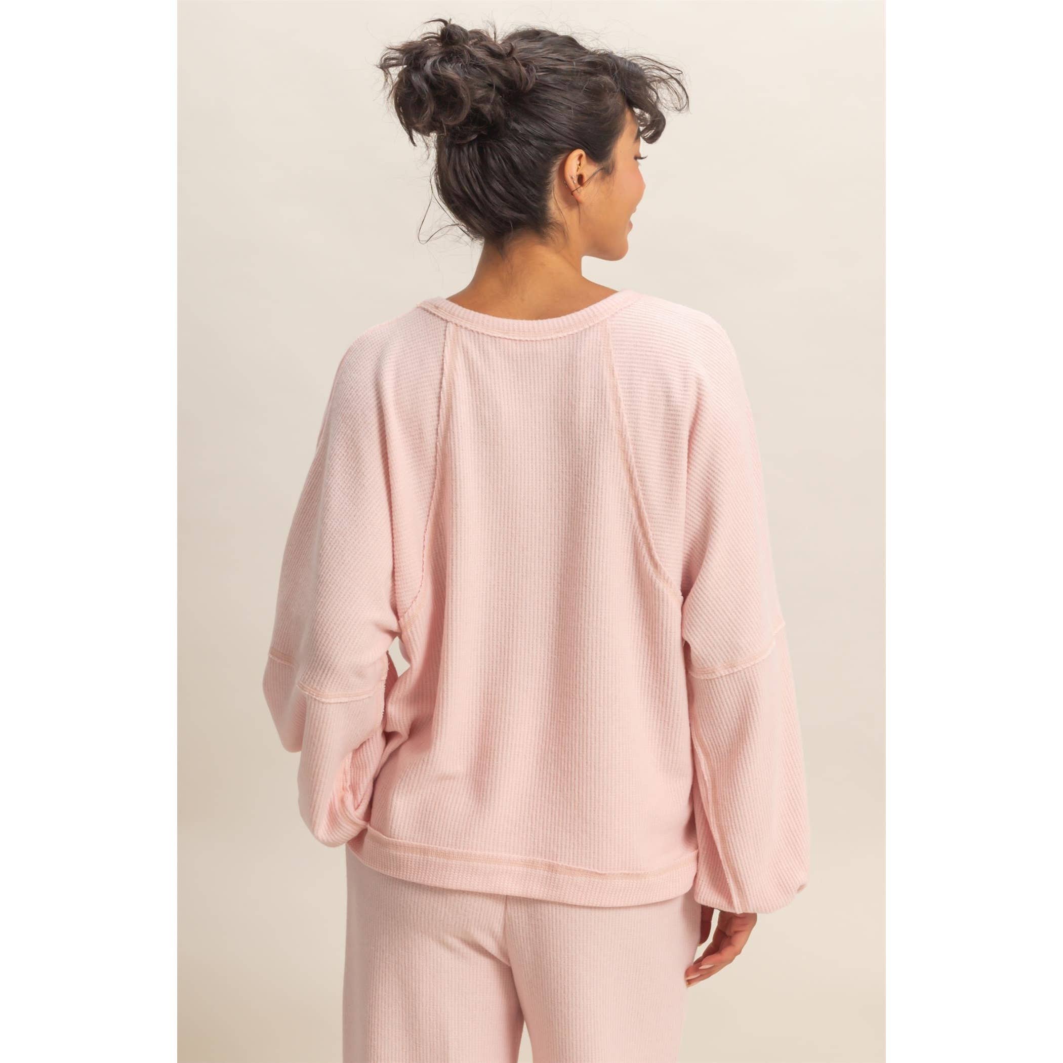 HYFVE - Vente Haut en maille – femme - Haut décontracté à manches longues en maille gaufrée brossée4