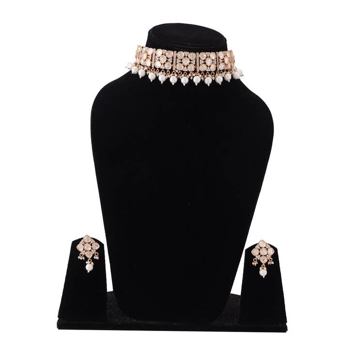 Vinnis Jewelry - Wholesale Jewelry Set - Kundan Gal Patti Choker Set6