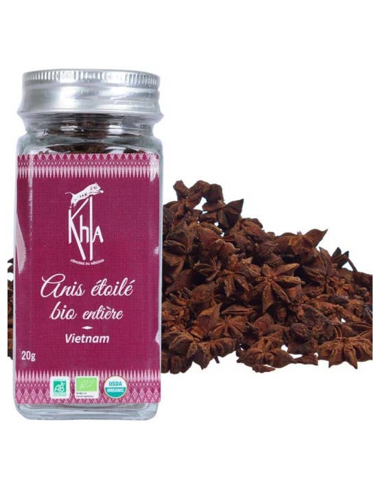 Khla - L'épicerie du Mékong - Wholesale Dried Spice - Star anise - Organic - whole - 20g - Jar3