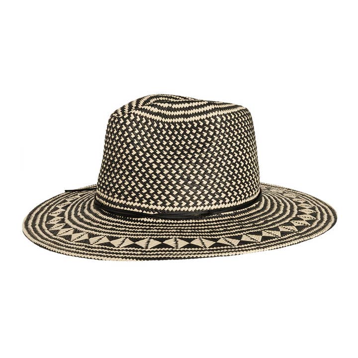 American Hat Makers - Vente Chapeau de paille – femme - Chapeau de soleil en paille style safari bicolore - modèle Eppie4
