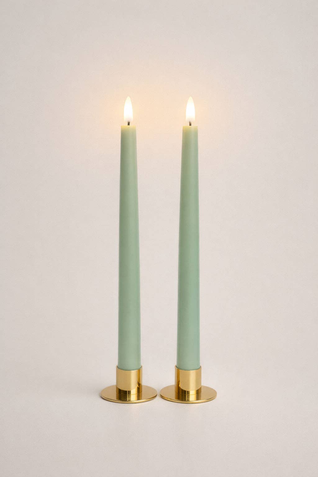 GLO & NEST - Wholesale Flameless Candle - Set of 2 LED Taper Candles - Sage Whisper1