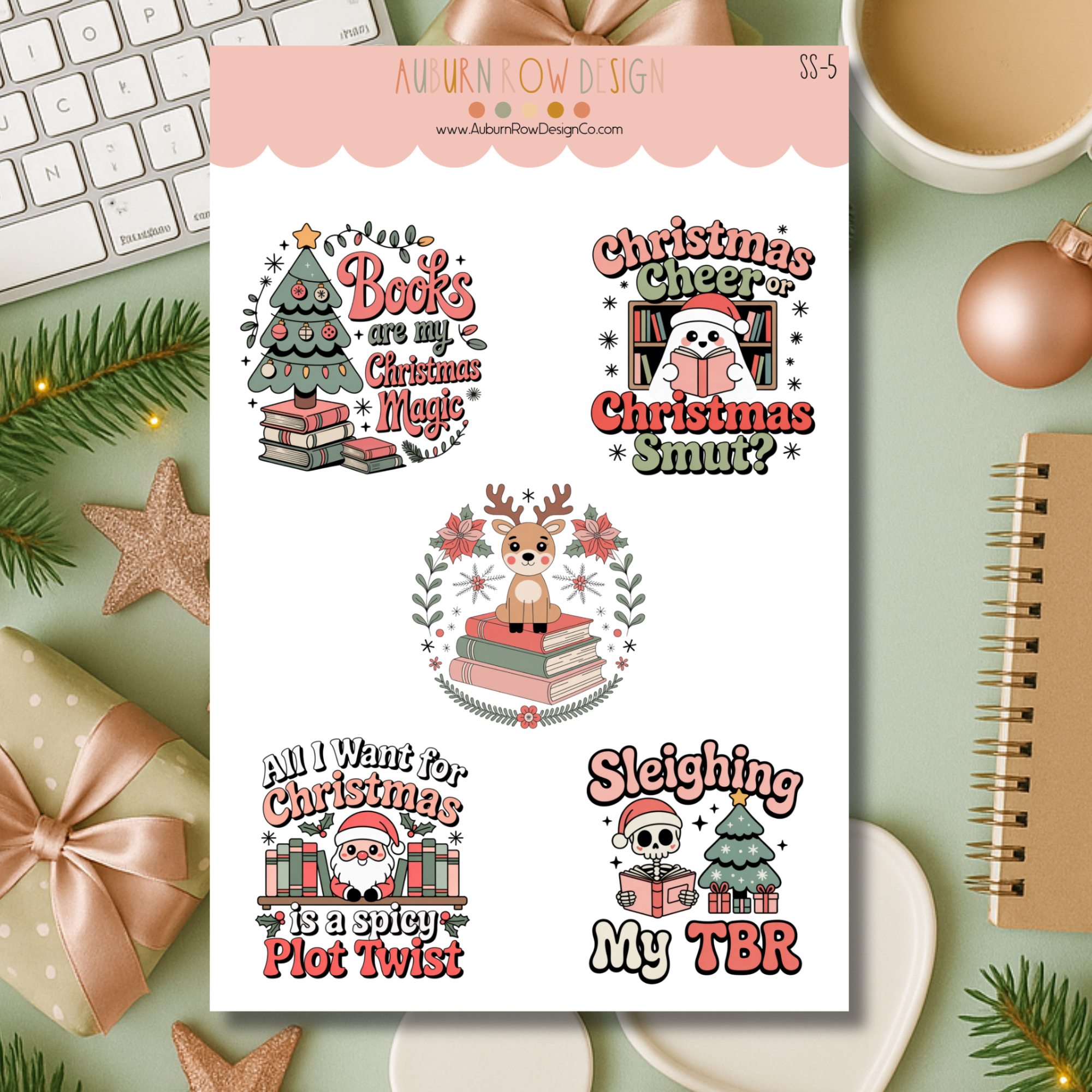 Auburn Row Design - Wholesale Sticker - Boekachtige Kerst Stickerblad6