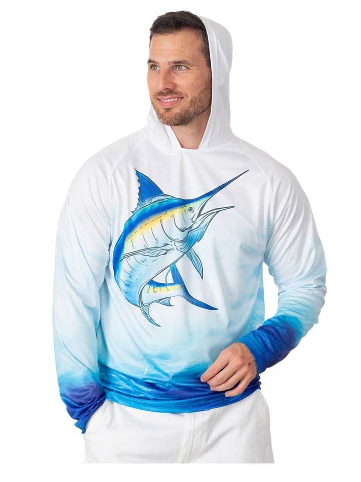 Haut à capuche pour hommes avec graphique de poisson marlin (lot de 12) - 7660809 pour la vente par Hemworld