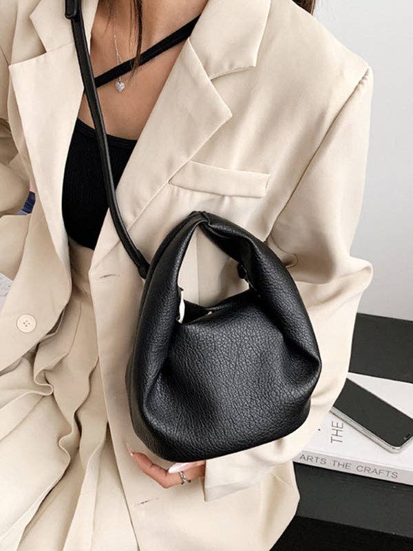 Sheer Trend - Wholesale Crossbody Bag - Women's - Adjustable Pleated Pockets Solid Color Crossbody Handbags9