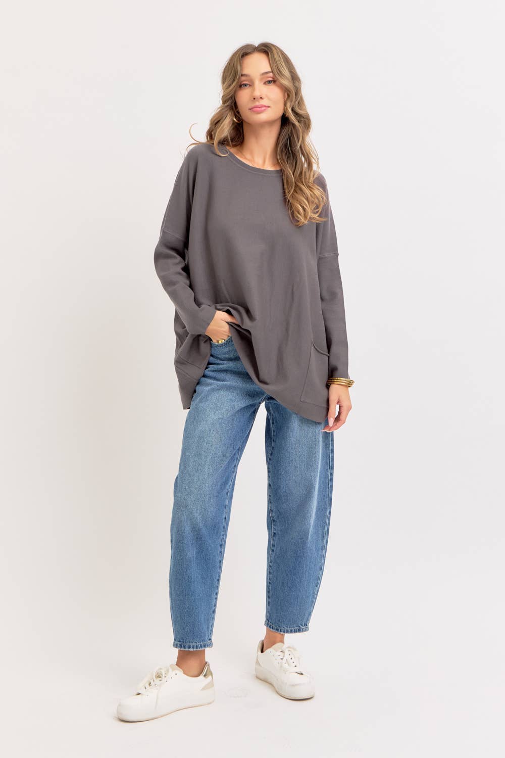 Sweet Lovely by Jen – wholesale Tunikatröja - Dam – OVERSIZE/LÖS PASSFORM TRÖJA MED RUND HALS2