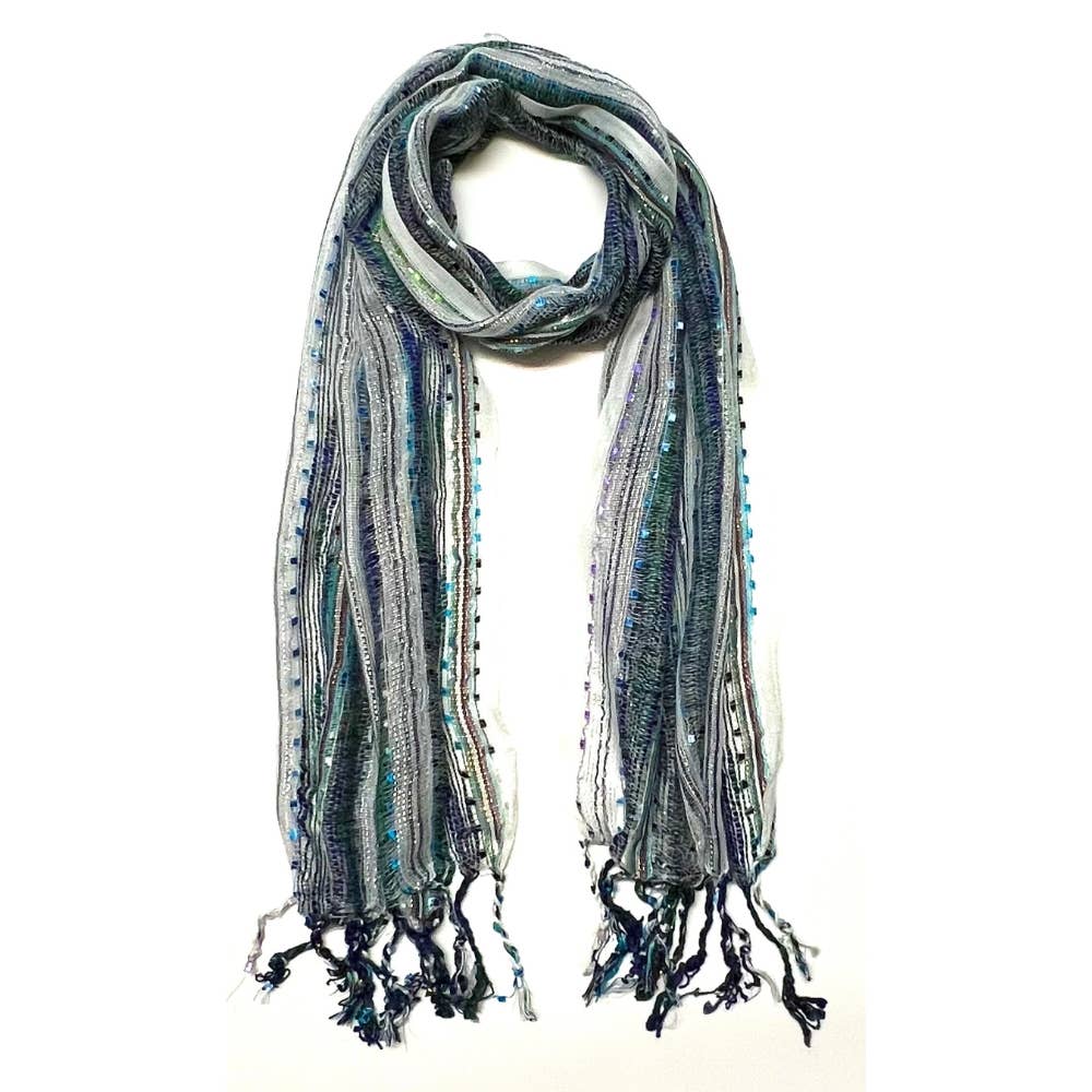 Humble Hilo – wholesale Scarf – Women's – Humble Hilo Multicolored Thread Artisan Scarf86