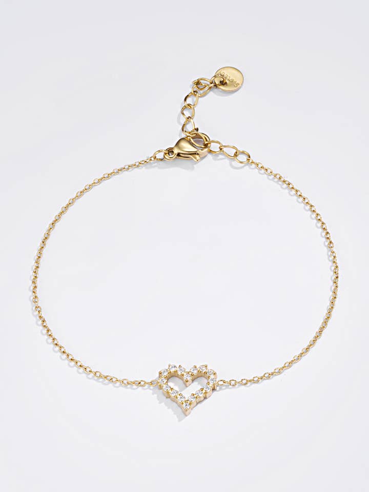 324AQ48 stainless steel heart bracelet for wholesale by BYREN | ÉLINE L'ATELIER