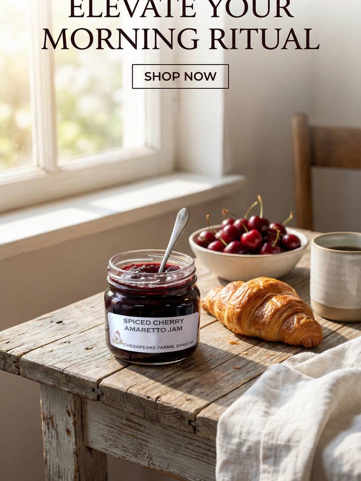 Gekruide Kersen Amaretto Jam – Kleine Batch Arkansas Gourmet voor wholesale door Chesapeake Farms LLC