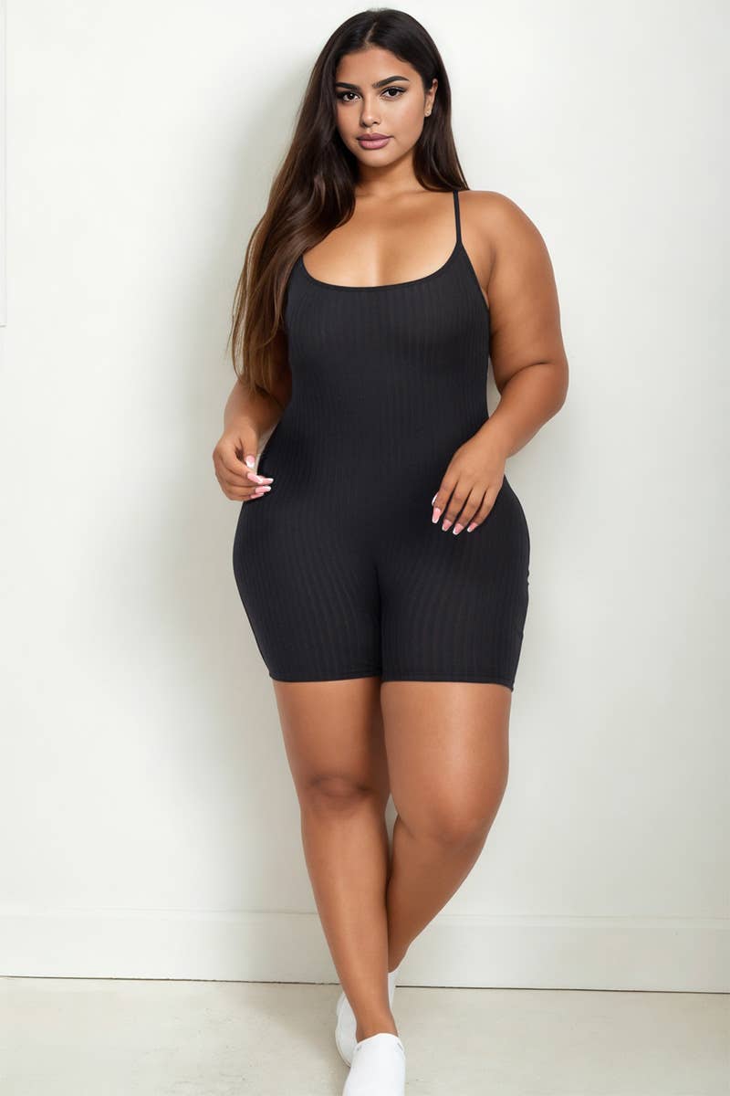 CAPELLA APPAREL - Wholesale Romper - Women's - Plus Ribbed Bodycon Romper20