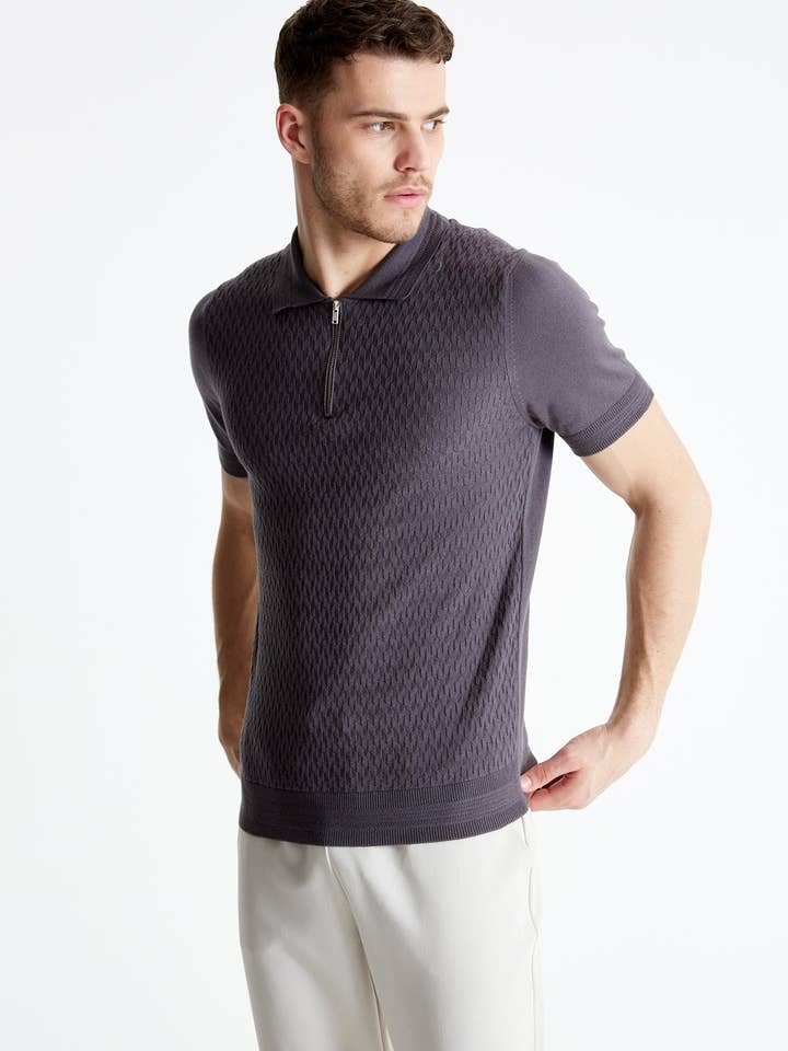 Walton Knitted Polo Shirt for wholesale by Jameson Carter