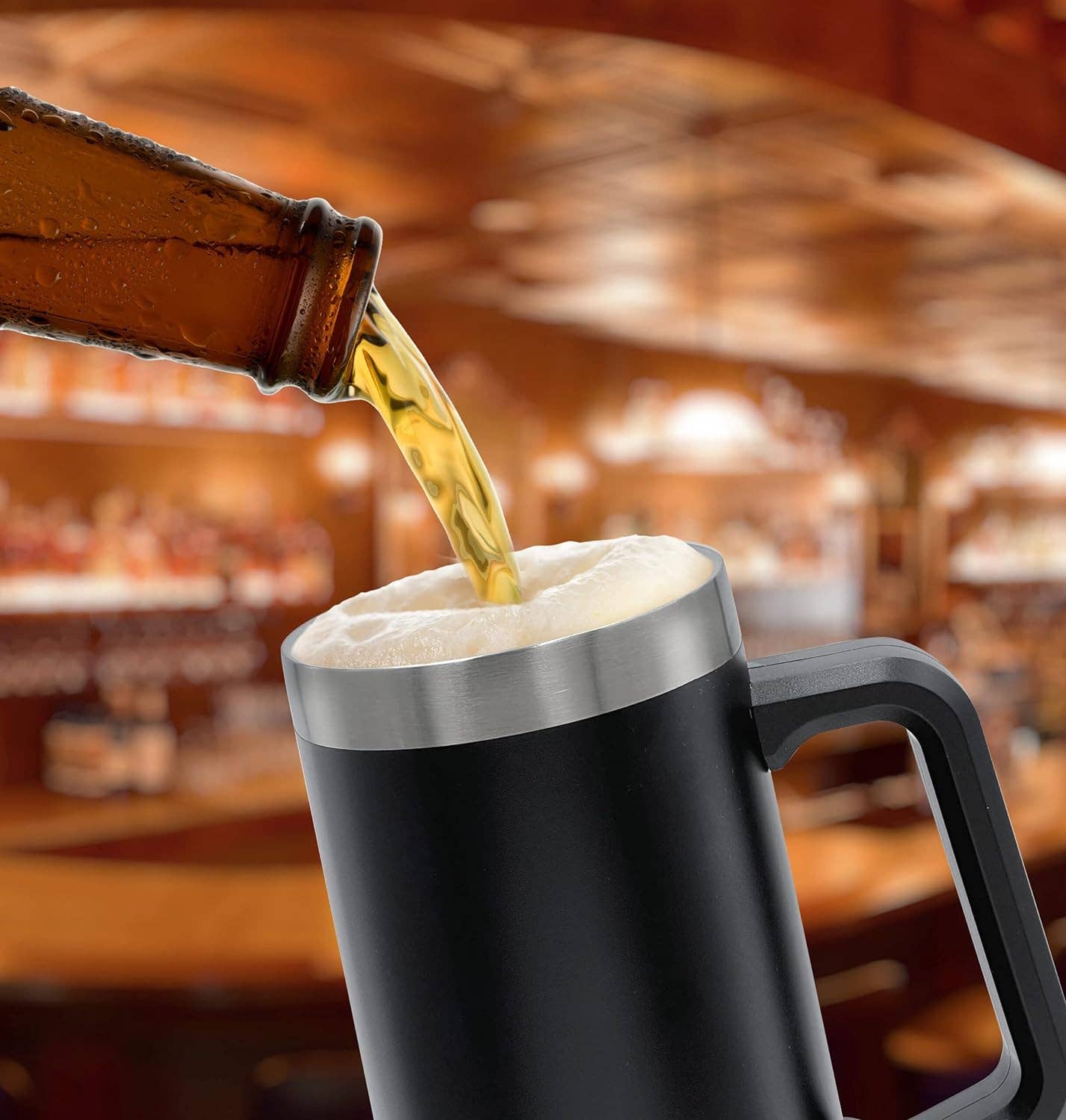 Infinite Basics - Wholesale Coffee Mug - SoHo Funny Beer Mug Gifts for Dad - Stainless Steel Insulated XL 24oz Tumbler Cup with Handle “Dad, Man, Myth, Bad Influence” (Fathers Day/Birthday/Christmas) Gift Boxed4