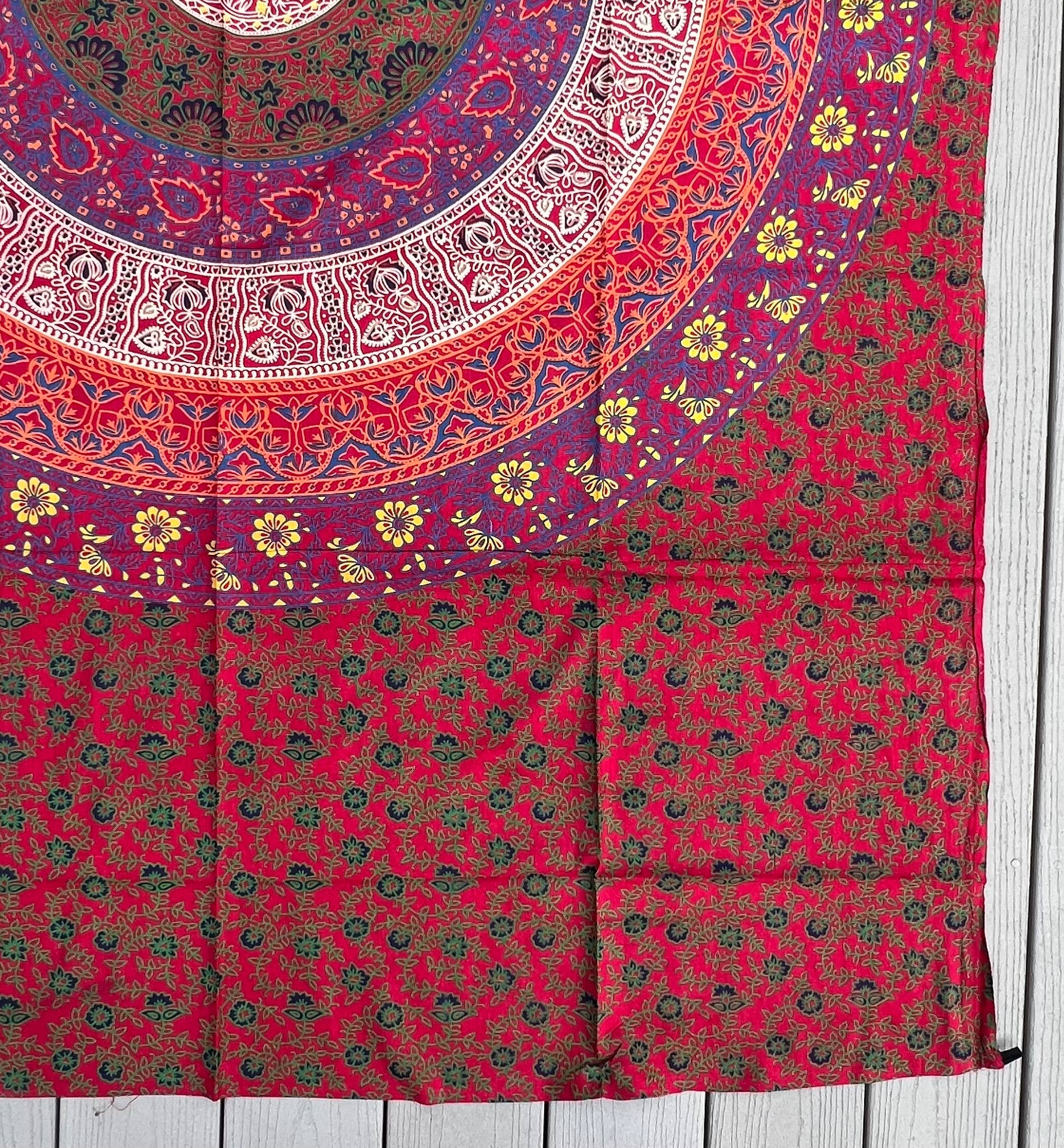 Lungta Imports - Wholesale Tapestry/Textile - Floral Mandala Tapestry Wall Decor Beach Throw 80X50 Inches2