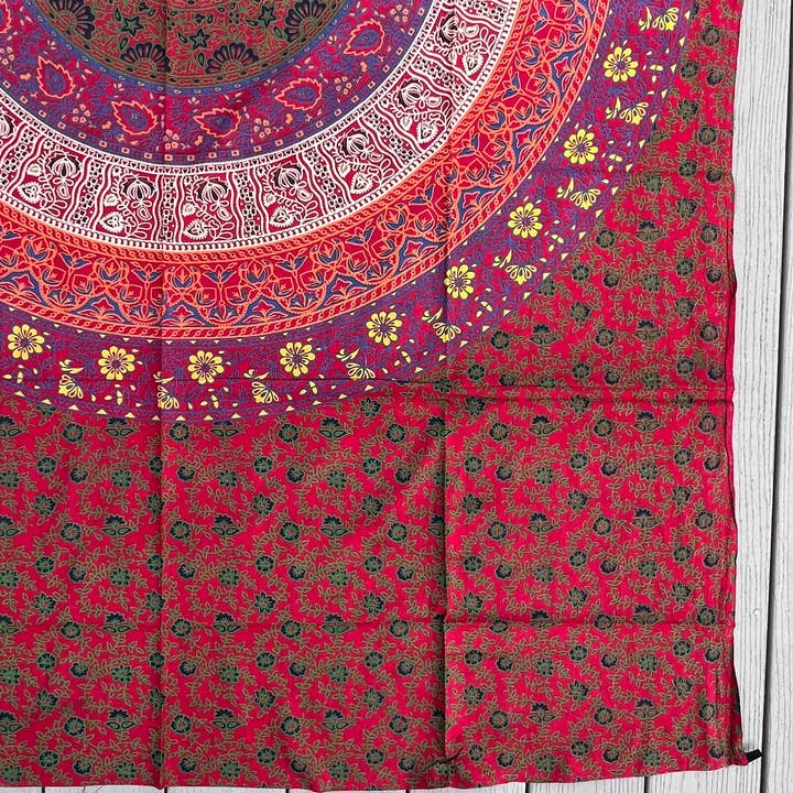 Lungta Imports - Wholesale Tapestry/Textile - Floral Mandala Tapestry Wall Decor Beach Throw 80X50 Inches2