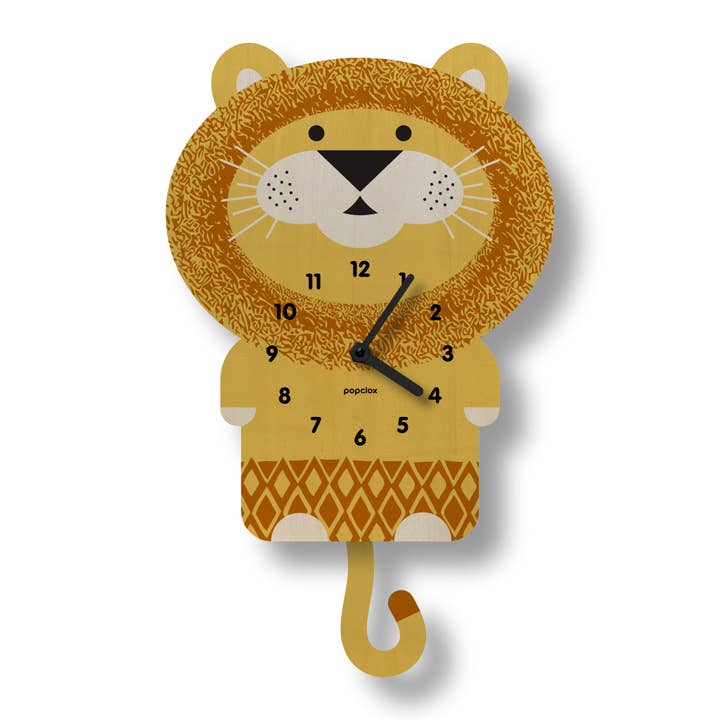Horloge à pendule Lion - Bois pour la vente par Popclox