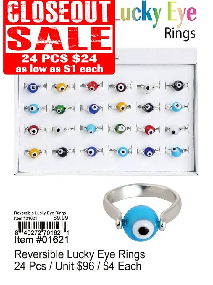 Anéis Olhos da Sorte Reversíveis por atacado de Puka Creations