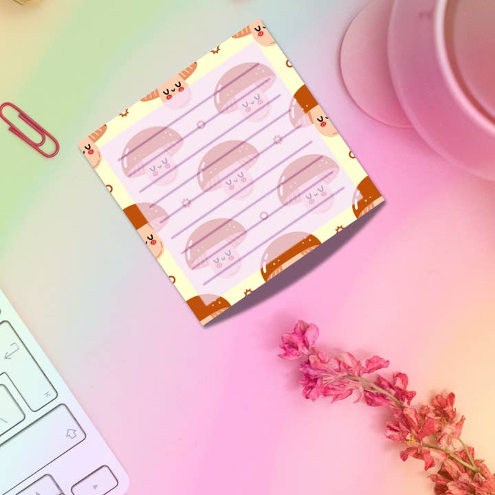 Svampe Cutie Notepad 2,5"x2,5" 50 sider Æstetisk Sød Papirvarer Gave for engroshandel hos Hikaru Tara Art Arst & Craft Gift Shop