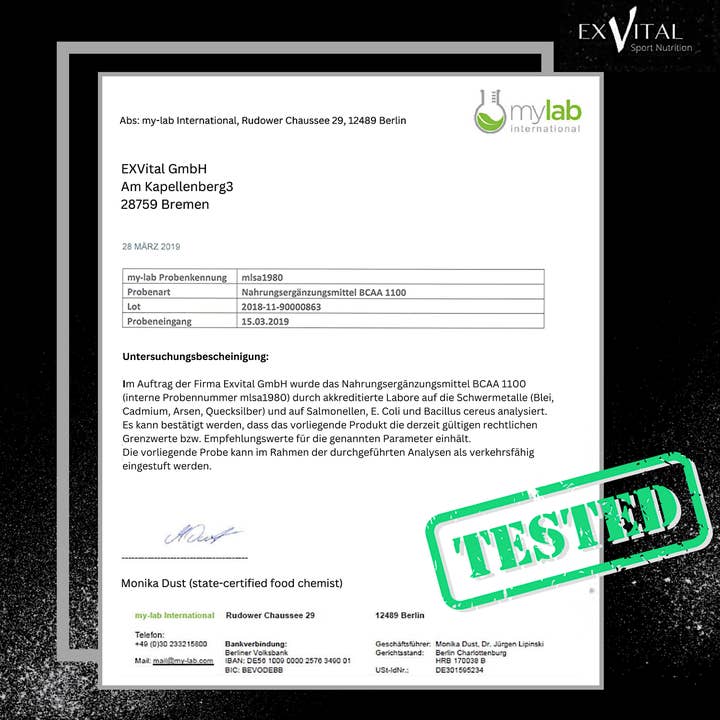 EXVital – wholesale Oral supplement/vitamin – EXVital BCAA 1100 Maximum Caps, Amino Acid