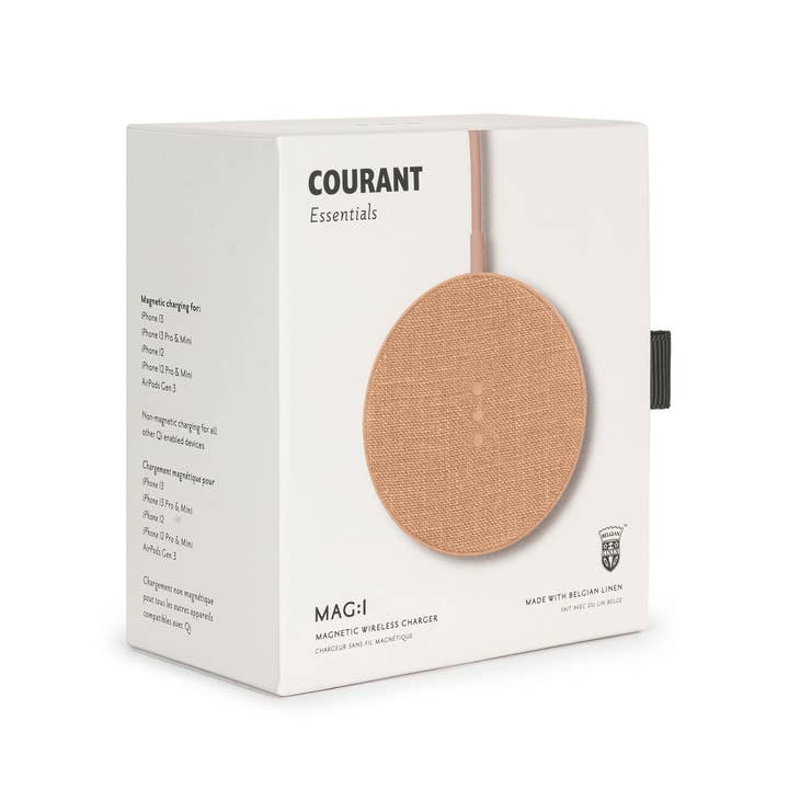 Courant - Wholesale Portable Charger - MAG:1 - Essentials Linen Wireless Charger (Magnetic)