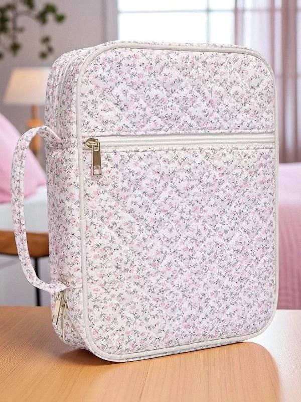 Naomi Pink Floral Print Bible Cover for wholesale by Nash Grey
