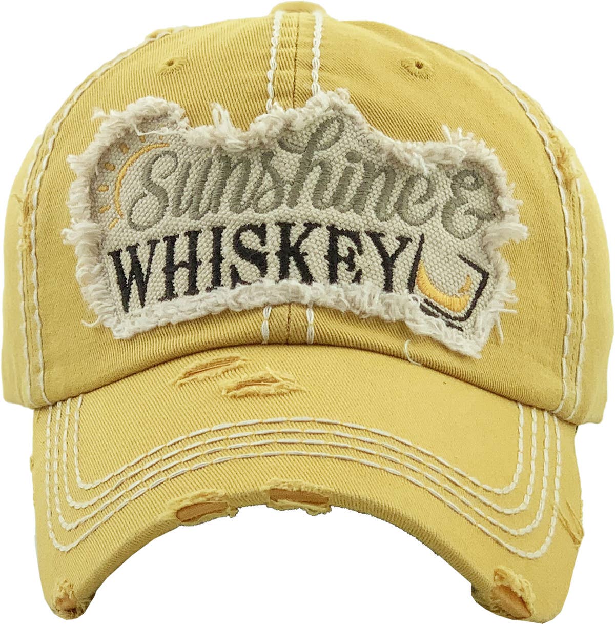 KBETHOS - Vendita all'ingrosso Cappellino da baseball - Donna - Cappellino Vintage Lavato SUNSHINE & WHISKEY16