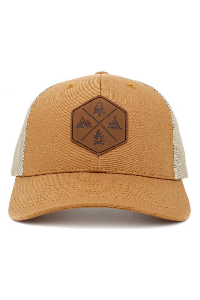 Hana - Wholesale Trucker Hat - Unisex - Outdoor PU patch mesh baseball cap3