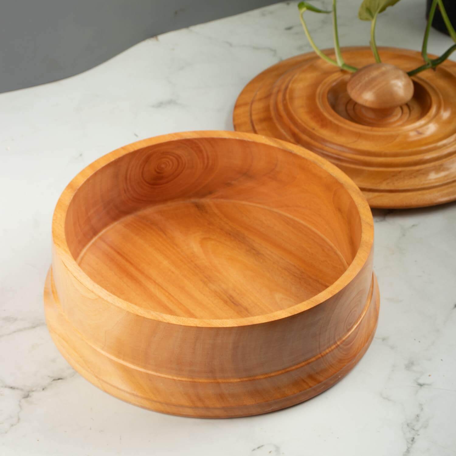 SAMA Homes - Wholesale Serve Bowl - Handcrafted Neem Wood Roti Box – Antibacterial Wooden Casserole & Chapati Server2