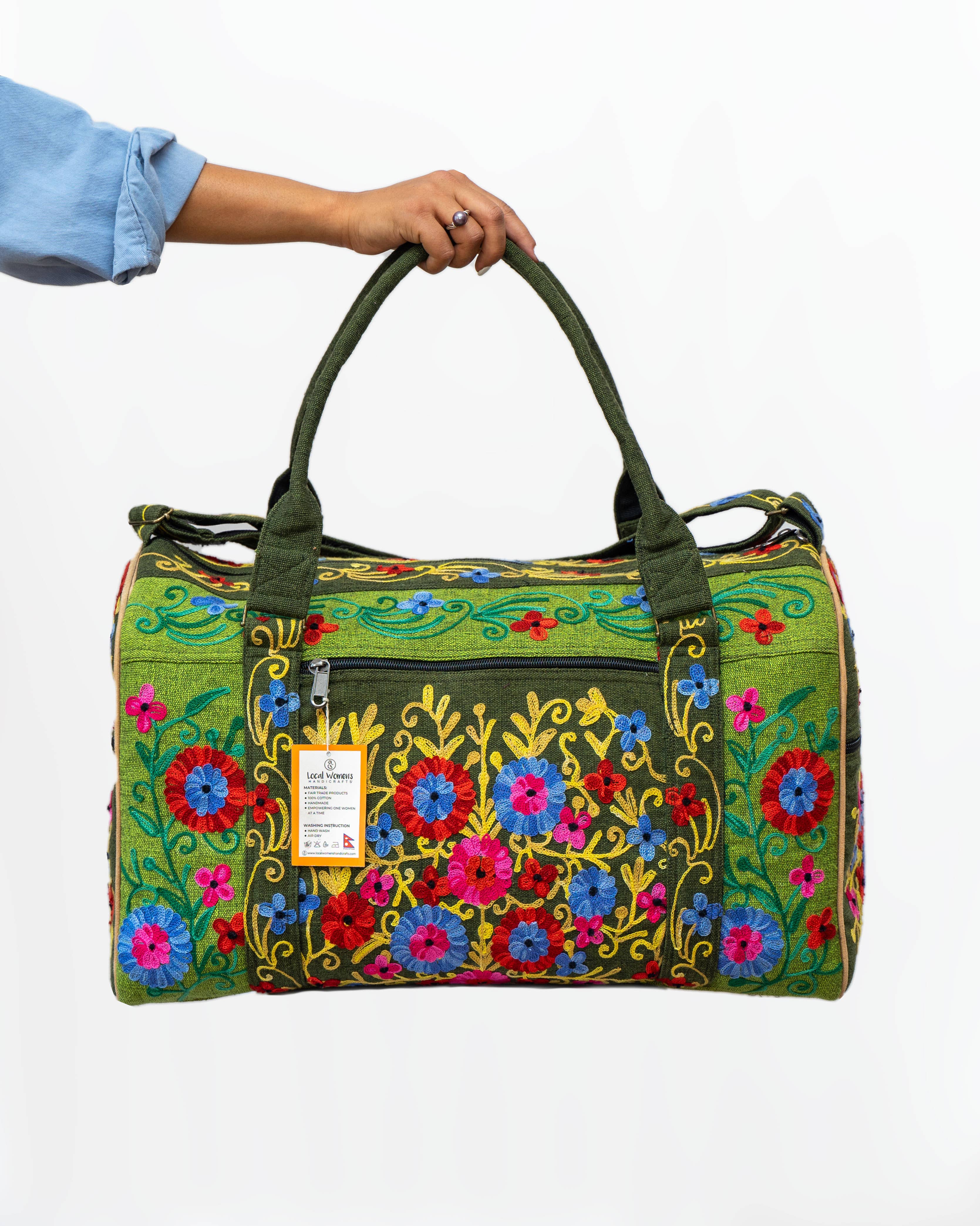 Local Women’s Handicrafts - Wholesale Weekender Bag - Women's - Embroidery Cotton Travel Bag0