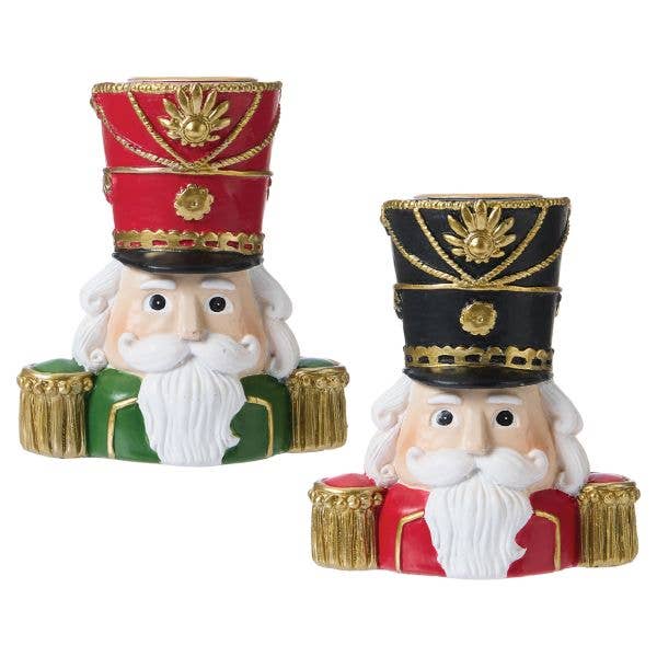 Christmas Carousel Collection - 3.5" Nutcracker Taper Candle Holder for wholesale by Dunn Deals