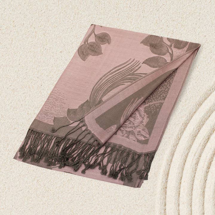 Sensibling Corp. - Wholesale Scarf – Women's - Rose Floral Pashmina Reversible Scarf Shawl44