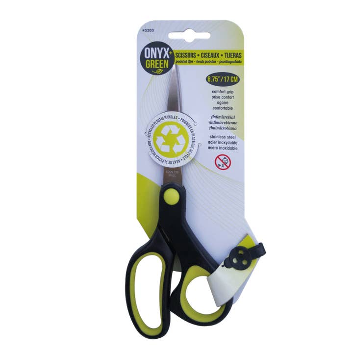 Ciseaux, Comfortgrip, 6,75 po, pointe pointue, antimicrobien pour la vente par Onyx and Green