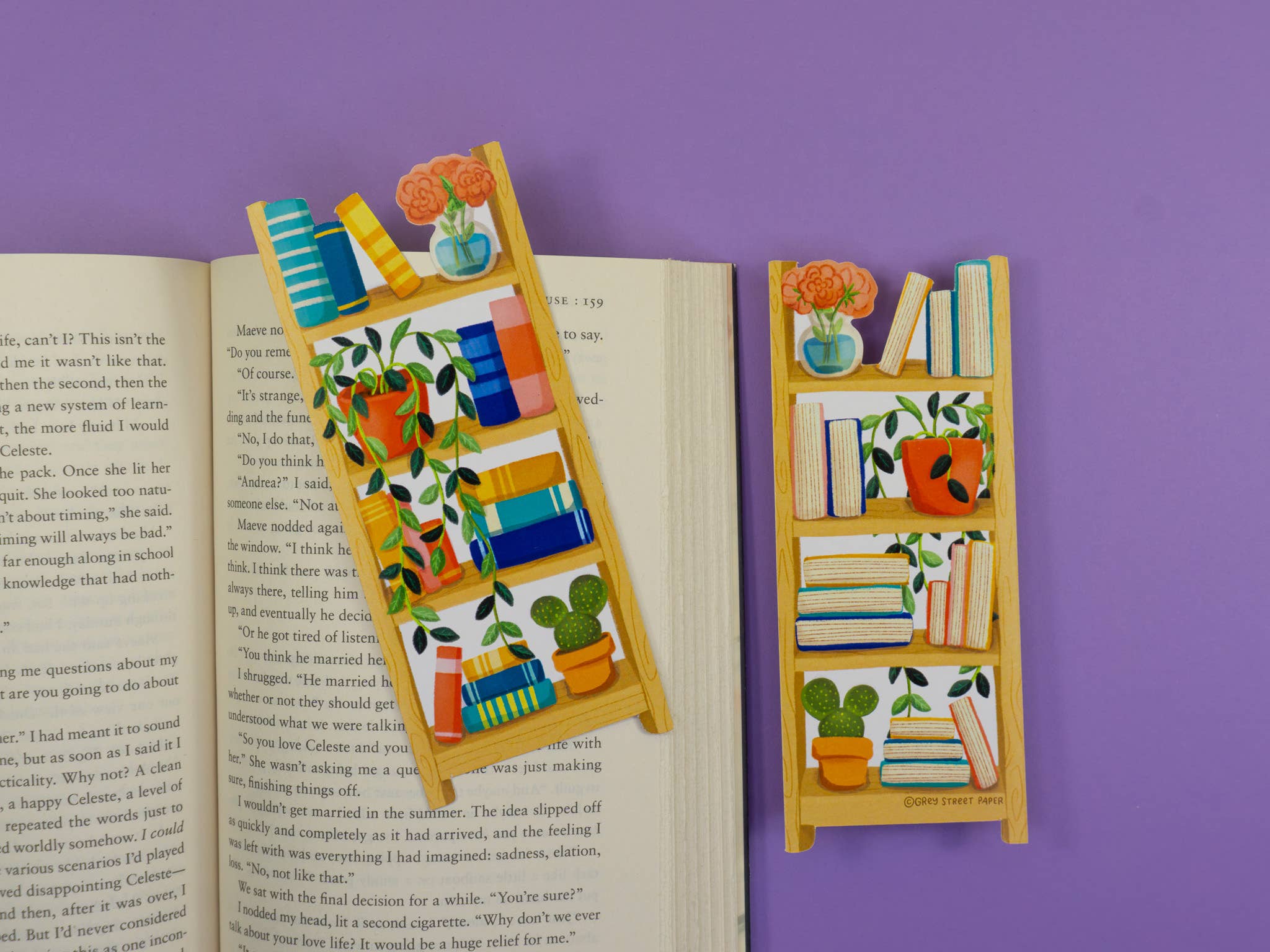 Grey Street Paper - Wholesale Bookmark - Bookshelf Die-Cut Bookmark2