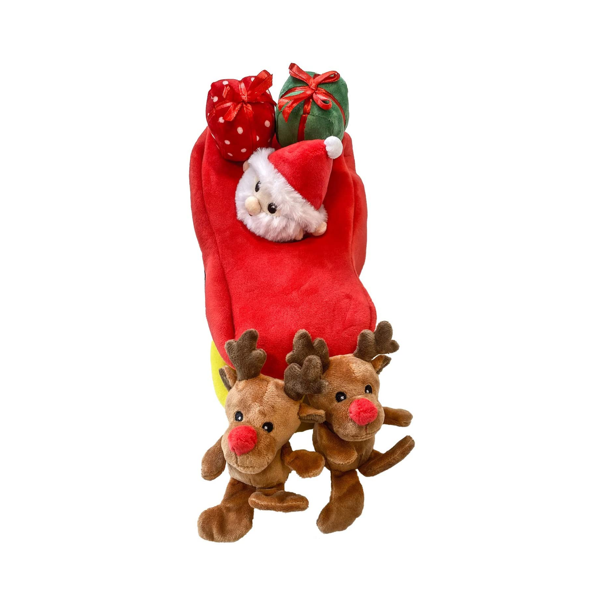 Midlee Designs – wholesale Pet plush toy – Dog – Midlee Santa Sleigh Find a Toy Christmas Dog Toy4