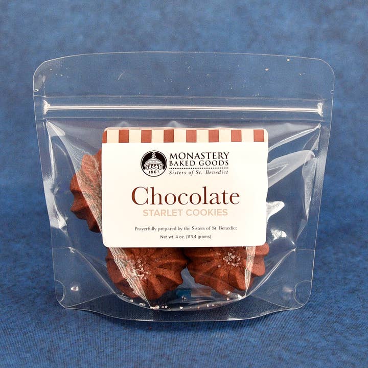 Chocolate Starlet Cookies (4-oz) for wholesale by Monastery Baked Goods