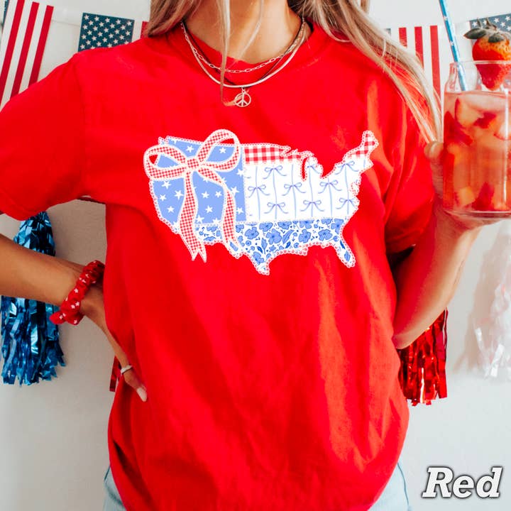 Shoppe SHC - Wholesale T-Shirt (Graphic) - Women's - Coquette American July 4th Graphic Shirt | Comfort Colors