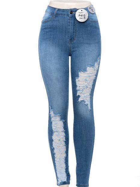 Vaqueros pitillo de tiro alto para venta al por mayor de U Jeans